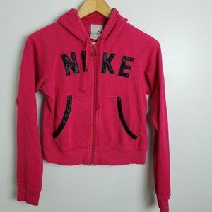 Nike Full Zip Pink Hoodie Sz S